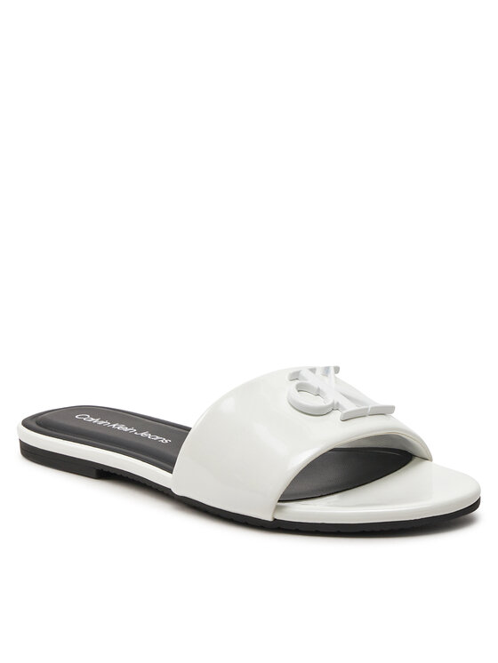 Calvin Klein Jeans Calvin Klein Jeans Чехли Flat Sandal Slide Mg Met YW0YW01348 Бял