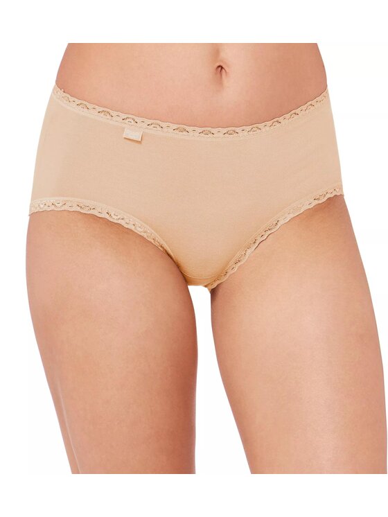 Triumph Triumph Figi klasyczne sloggi 24/7 Cotton Lace Midi C3P Beżowy