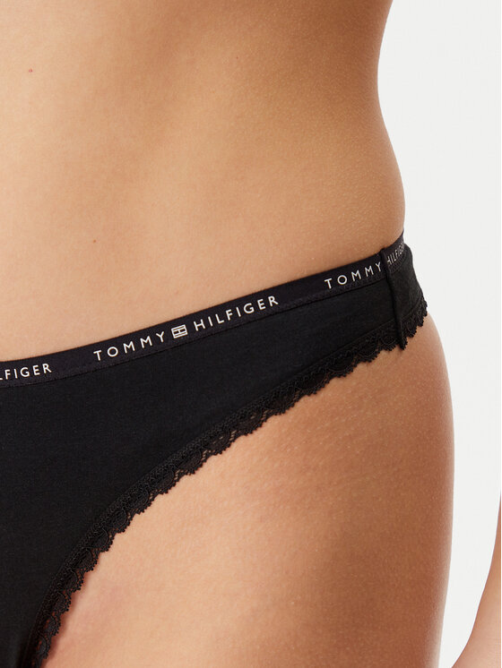 Tommy Hilfiger Tommy Hilfiger Σετ 3 τεμάχια στρίνγκ UW0UW05954 Μαύρο