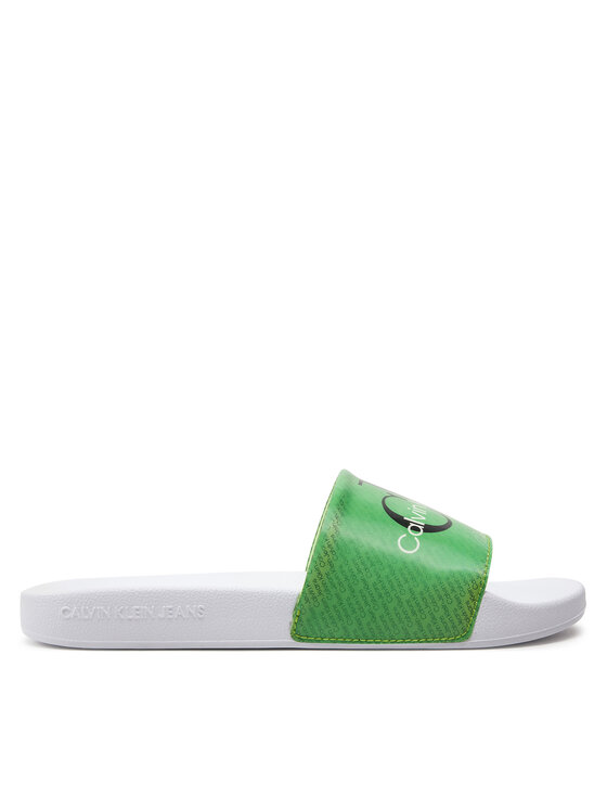 Şlapi Calvin Klein Jeans Slide Lenticular Ml Wn YW0YW01403 Verde