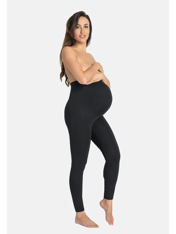 Teyli Teyli Legginsy bawełniane Ginna Czarny Regular Fit