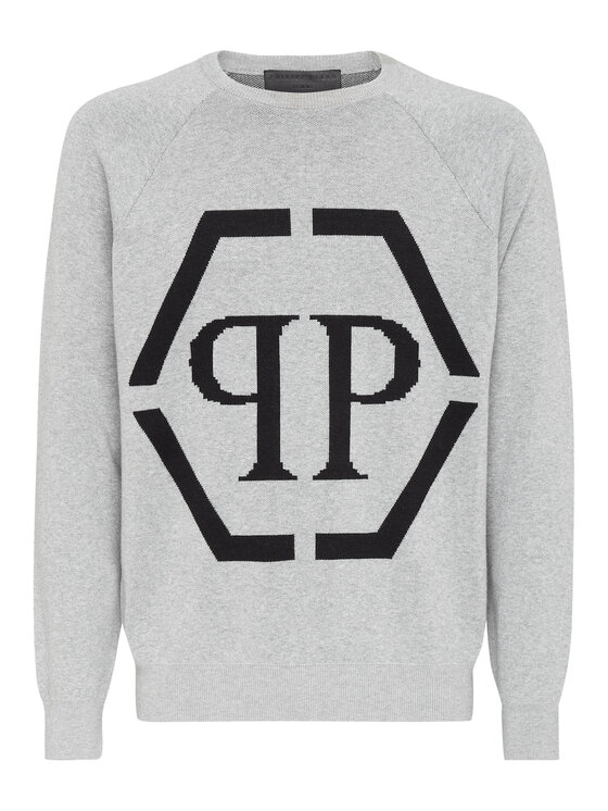 PHILIPP PLEIN PHILIPP PLEIN Sweter 8079 Beżowy Regular Fit