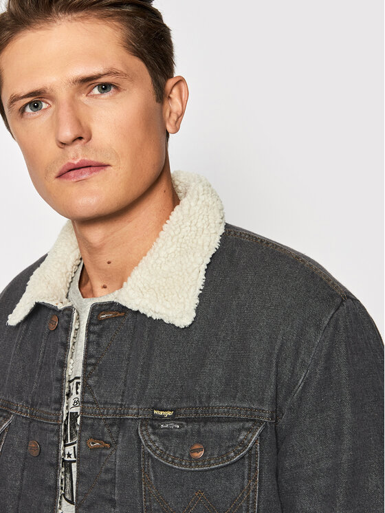 Wrangler Wrangler Kurtka jeansowa 124MJ Sherpa W4MSV2339 112141375 Czarny Regular Fit
