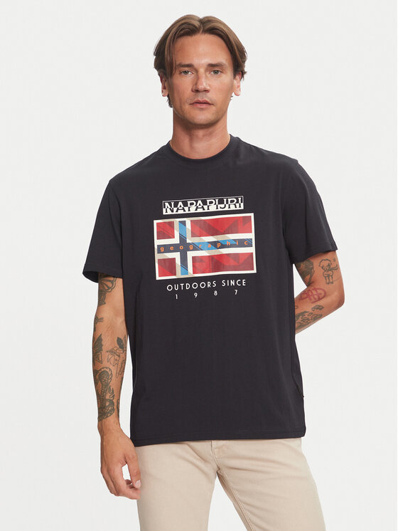 Napapijri T-shirt S-Dorees NP0A4IBE Crna Regular Fit