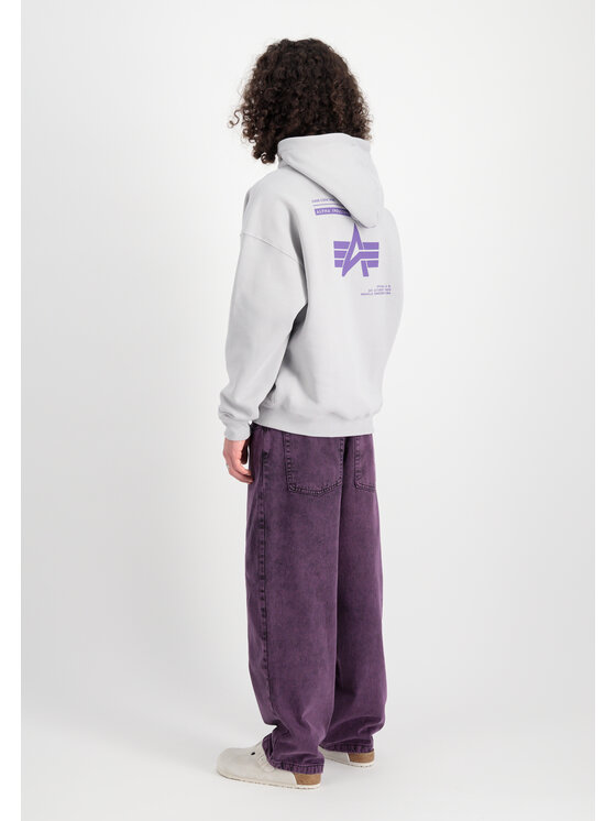 Alpha Industries Alpha Industries Bluza Logo Backprint Hoodie  Szary Relaxed Fit