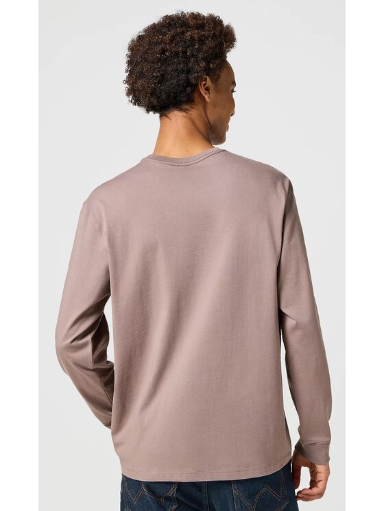 Wrangler Wrangler T-Shirt Longsleeve Graphic Tee Brązowy Relaxed Fit