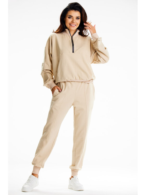 Infinite You Infinite You Spodnie damskie M317 Beżowy Basic Fit