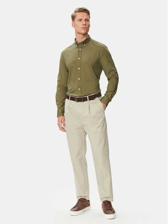 Tommy Hilfiger Tommy Hilfiger Πουκάμισο MW0MW37550 Χακί Regular Fit