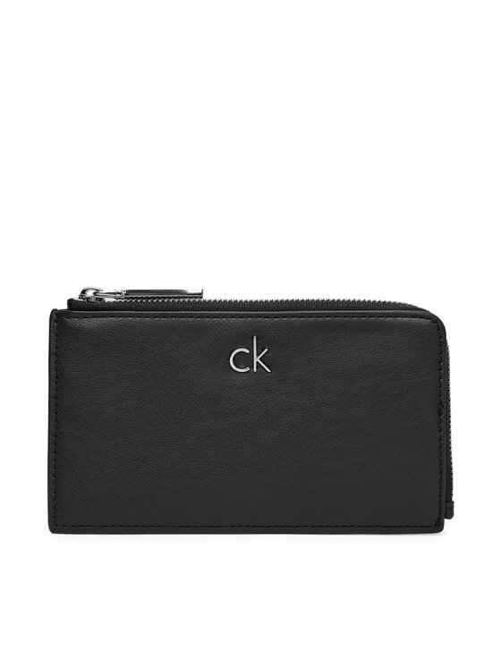 Calvin Klein Puzdro na kreditné karty Ck Re-Lock Lg Cc Holder W L Zip LV04F1032G Čierna