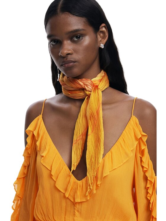 Desigual Desigual Apaszka Foulard imagorange carre Pomarańczowy