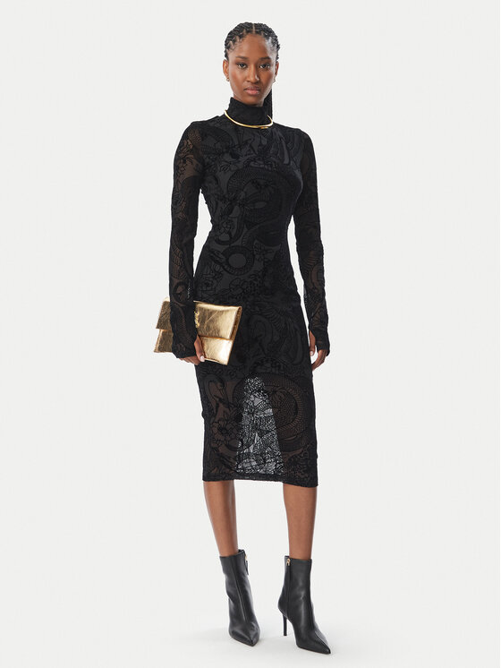 Just Cavalli Just Cavalli Коктейлна рокля 81PAO909 JS569 Черен Slim Fit