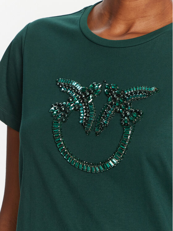PINKO PINKO T-Shirt Quentin 100535 A2RN Πράσινο Regular Fit