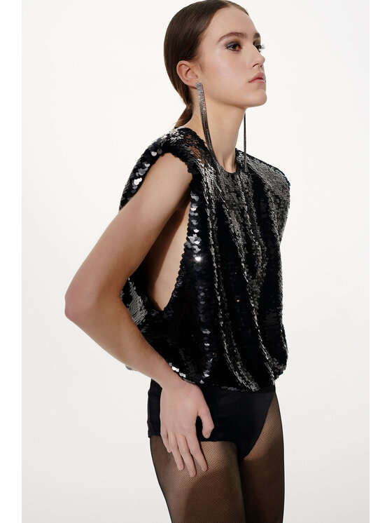 EPUZER EPUZER Body Sequin Czarny Standard Fit