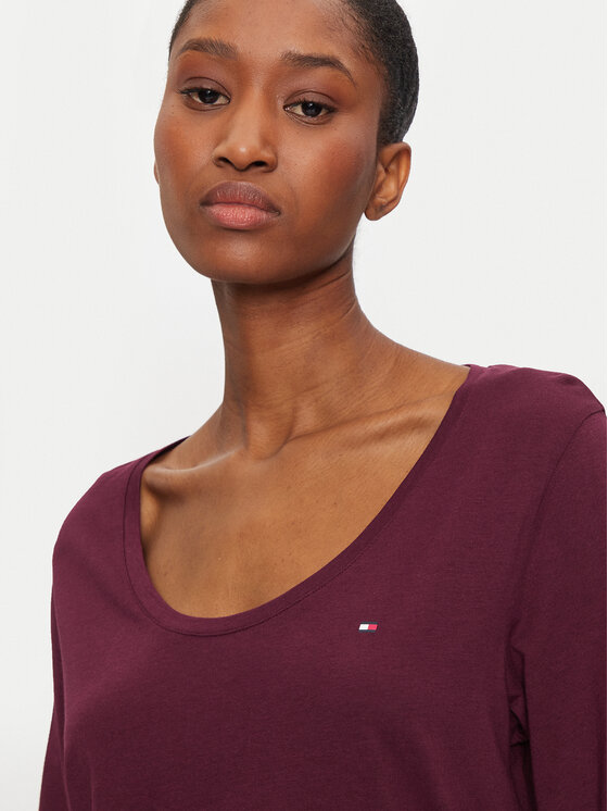 Tommy Hilfiger Tommy Hilfiger Bluse UW0UW05228 Dunkelrot Regular Fit