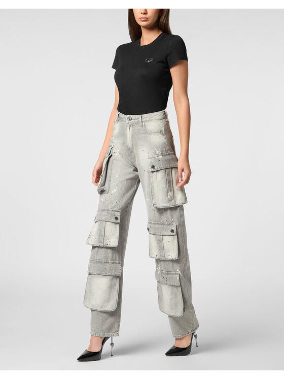 PHILIPP PLEIN PHILIPP PLEIN Jeansy 22669 Szary Cargo Fit