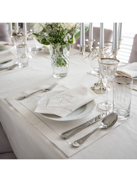 Roseberry Home Roseberry Home Obrus Shiny Silverline Srebrny