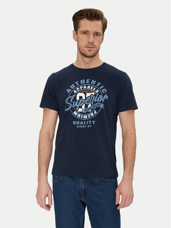 Blend Blend Тишърт 20717758 Тъмносин Regular Fit