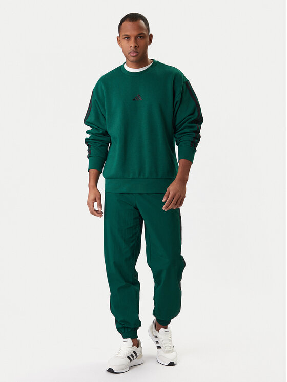 adidas adidas Pulóver Essentials 3-Stripes JE6306 Zöld Regular Fit