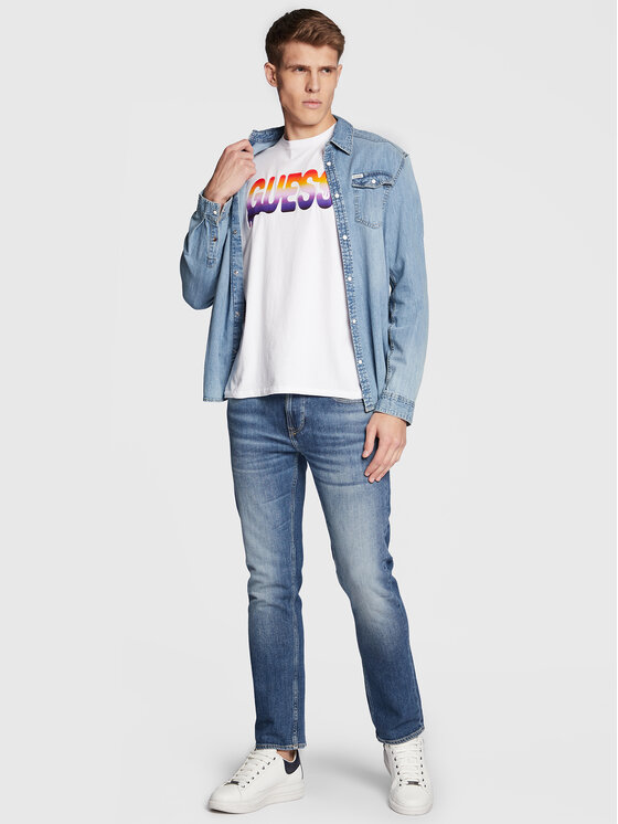 Guess Guess T-shirt M3RI52 KBDK0 Bijela Slim Fit