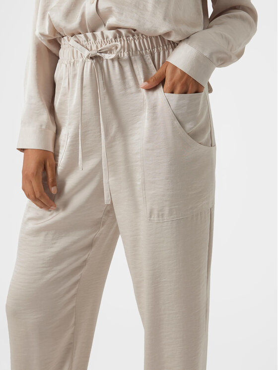 Vero Moda Vero Moda Spodnie materiałowe Marys 10300405 Écru Loose Fit