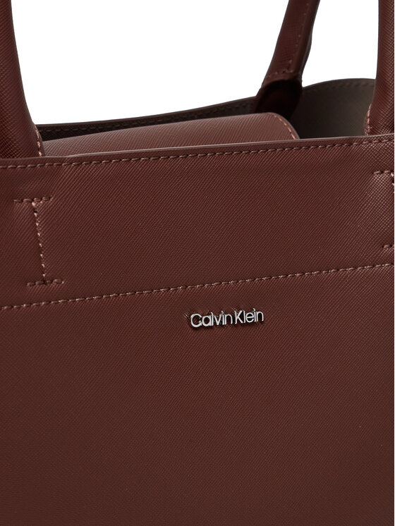 Calvin Klein Calvin Klein Ročna torba Ck Business Medium Tote_Saffiano K60K612572 Rjava