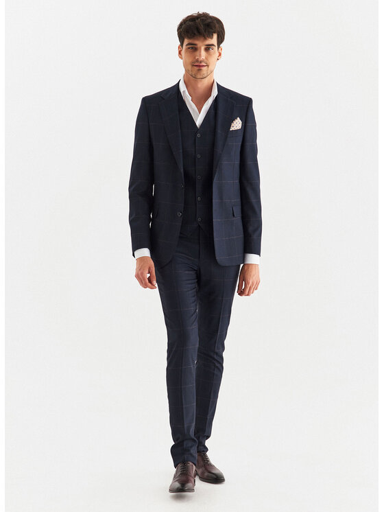 Pako Lorente Pako Lorente Spodnie garniturowe P22WF-6G-001 Granatowy Slim Fit