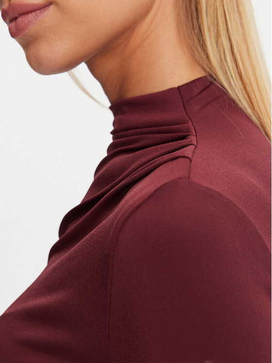 Pieces Pieces Bluza 17153519 Bordo rdeča Slim Fit