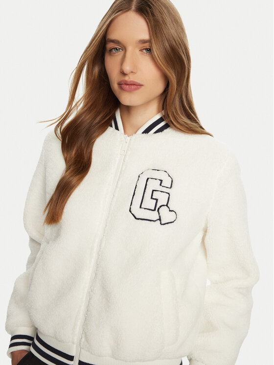 Guess Guess Kurtka bomber V5RL06 KCPC2 Biały Regular Fit