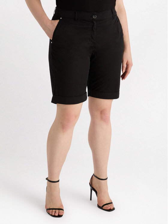Fiorella Rubino Fiorella Rubino Szorty materiałowe P716T004798N033 Czarny Regular Fit