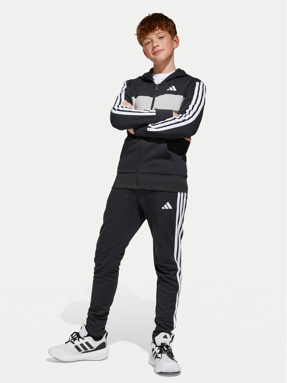 adidas adidas Tepláková souprava Seasonal Essentials Tiberio 3-Stripes JC7520 Černá Regular Fit
