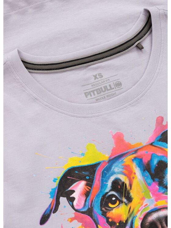 PITBULL PITBULL T-Shirt Koszulka damska WATERCOLOR XL Fioletowy Regular Fit