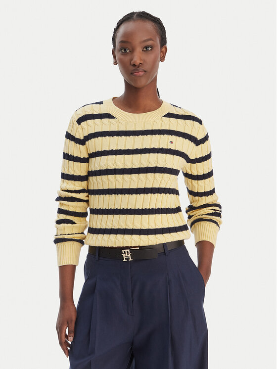 Tommy Hilfiger Tommy Hilfiger Sveter WW0WW47644 Žltá Regular Fit