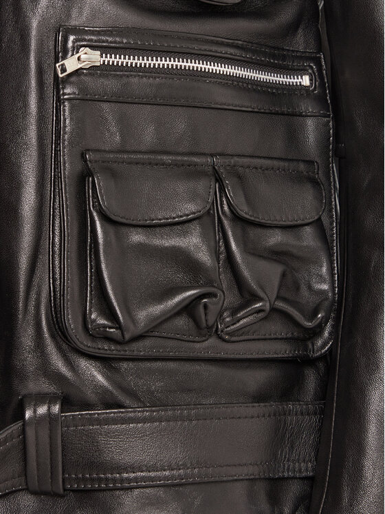 NEW ROCK NEW ROCK Кожено яке W-NRLMJ078-S1 Черен Regular Fit