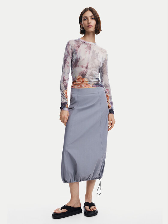Desigual Desigual Блуза North Bay 24WWJF60 Сив Regular Fit