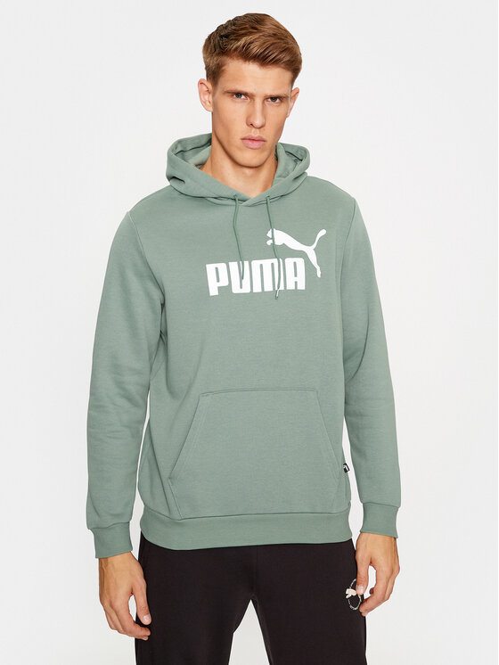 Puma Felpa Ess Big Logo 586687 Verde Regular Fit Modivo