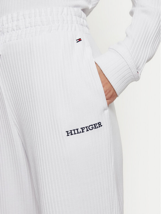 Tommy Hilfiger Tommy Hilfiger Donji dio trenerke UW0UW05577 Bijela Relaxed Fit