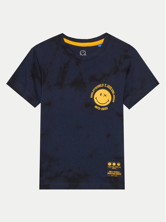 Jack&Jones Junior T-krekls SMILEY WORLD 12223445 Tumši zils Regular Fit