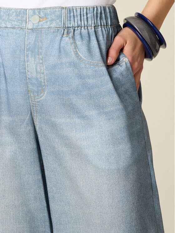 Oltre Oltre Pantaloni di tessuto P056J002557N004 Turchese Baggy Fit