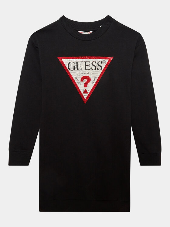 Guess Haljina Za Svaki Dan J3YK20 KA6R3 Crna Regular Fit