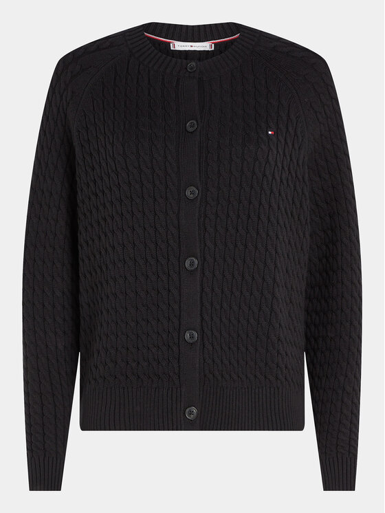 Tommy Hilfiger Tommy Hilfiger Kardigán Co Mini WW0WW40265 Fekete Regular Fit