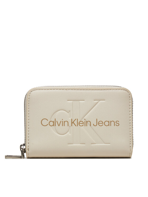 Calvin Klein Jeans Mazs sieviešu maks Zip Around Mono K60K612255 Écru