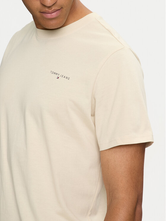 Tommy Jeans Tommy Jeans T-Shirt Linear Chest DM0DM18555 Μπεζ Slim Fit