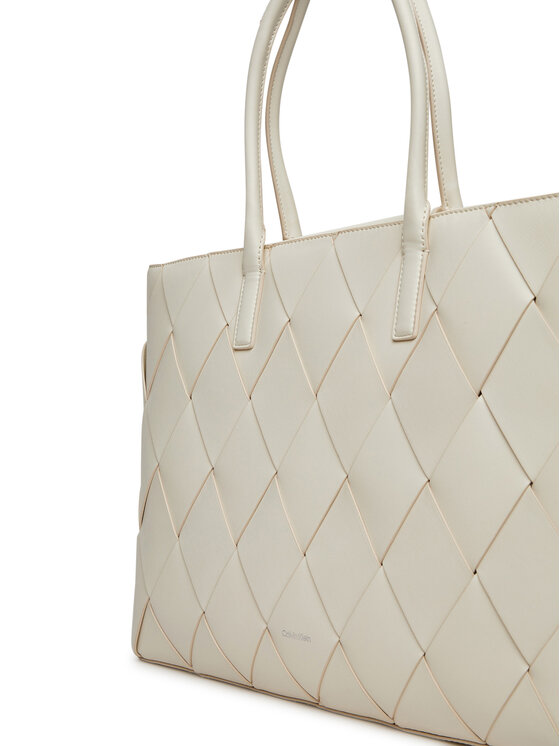 Calvin Klein Calvin Klein Borsetta Ck Woven Medium Shopper K60K612994 Bianco