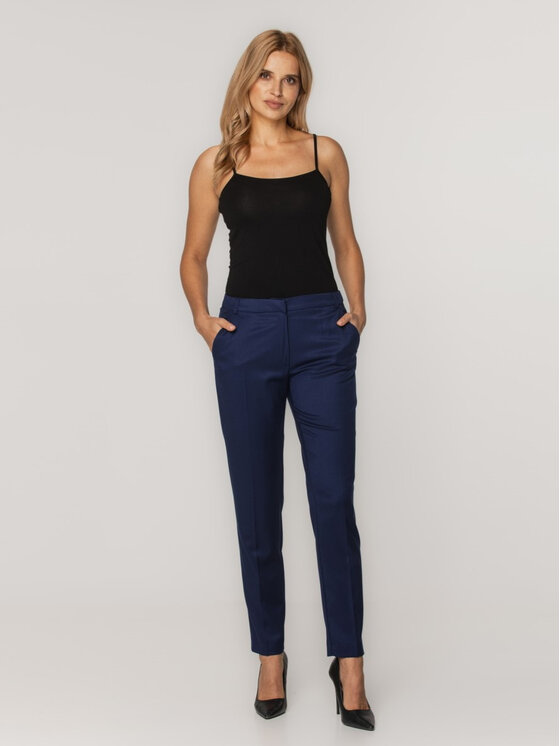 Willsoor Willsoor Spodnie damskie 67636 Granatowy Tapered Leg