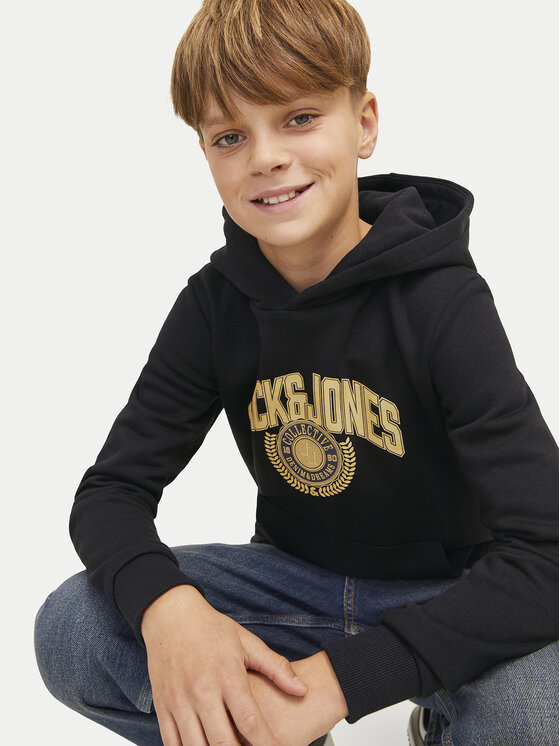 Jack & Jones Junior Jack & Jones Junior Majica dugih rukava Kam Varsity 12266761 Crna Standard Fit
