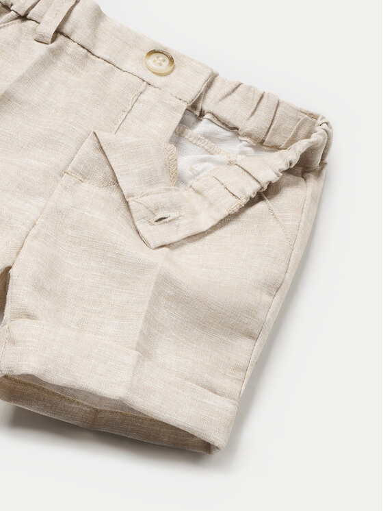 Mayoral Mayoral Set Hemd und Stoffshorts 01220 Beige Regular Fit
