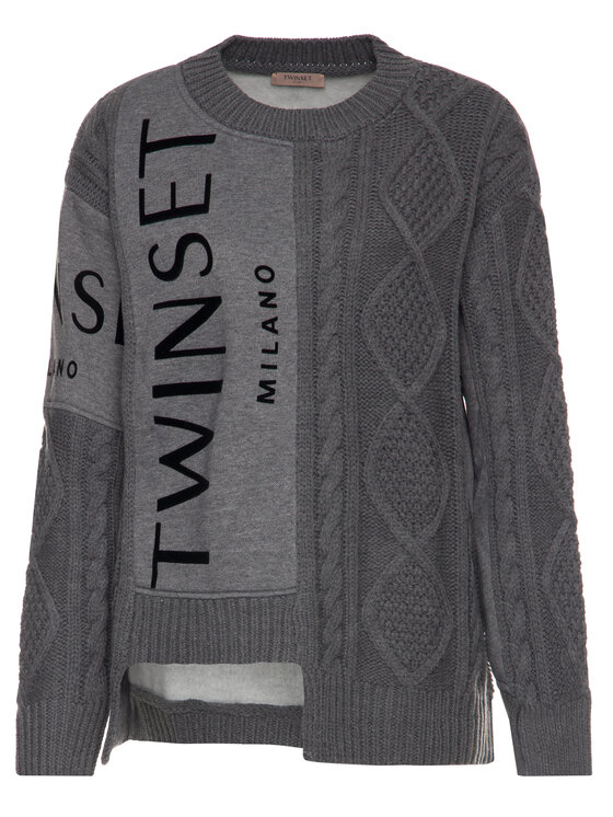 TWINSET TWINSET Pullover 192TT3060 Grau Regular Fit