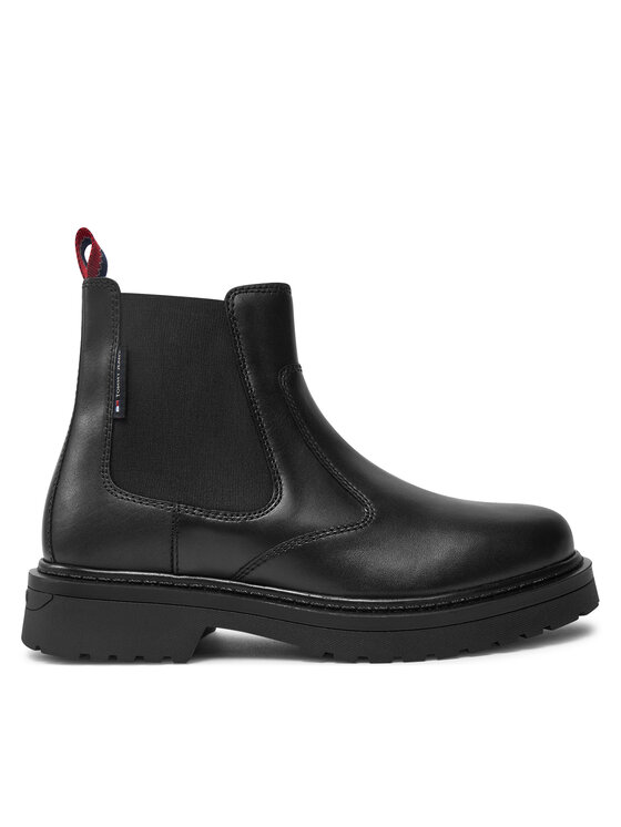 Tommy Jeans Členková obuv s elastickým prvkom EM0EM01469 Čierna