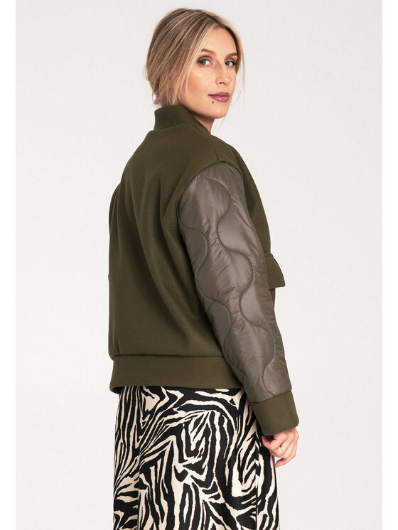 FIGL FIGL Kurtka bomber M1097 Zielony Regular Fit