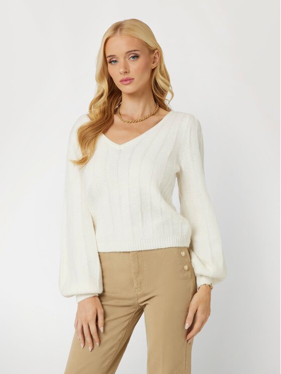 Guess Guess Sweter 169465 Biały Classic Fit